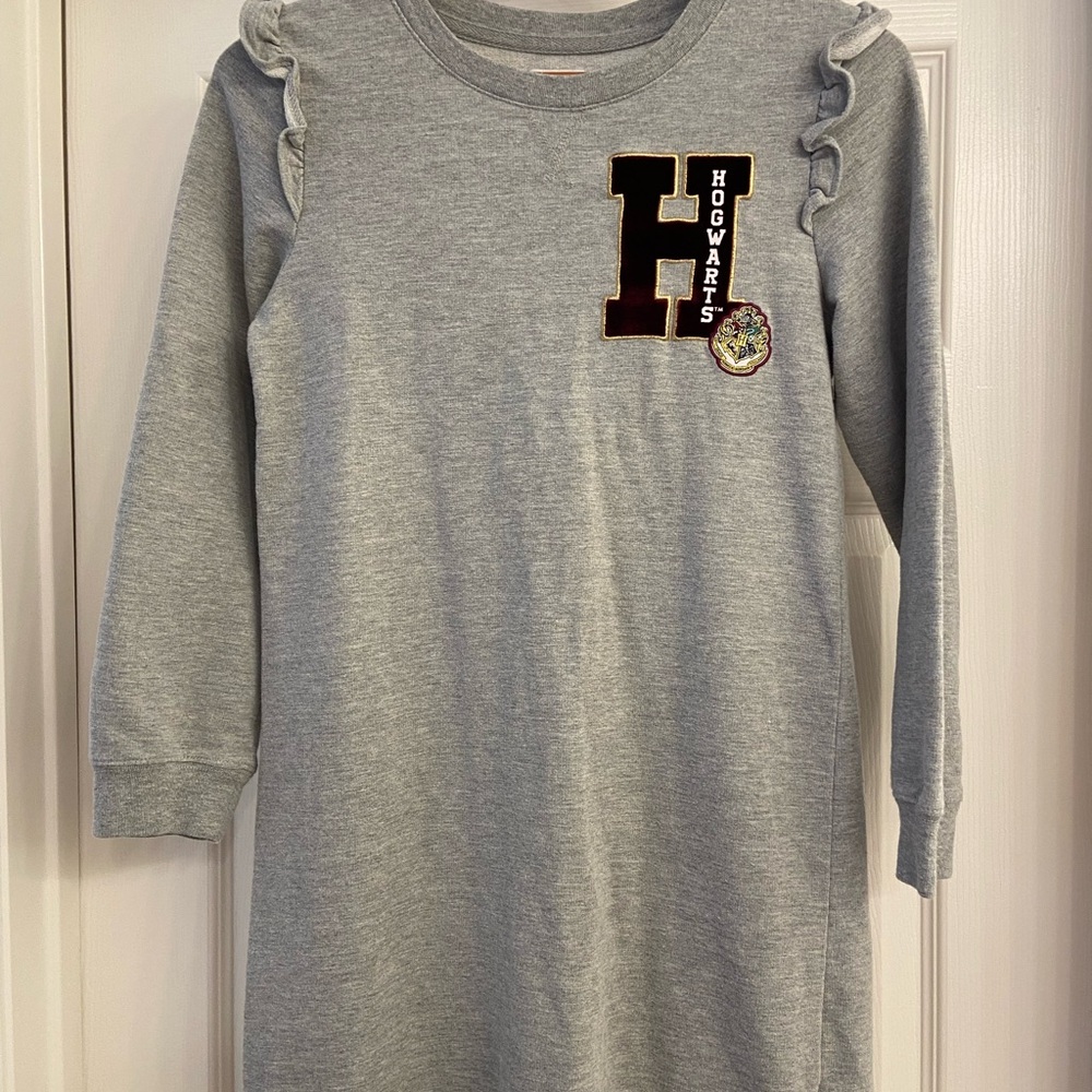 🪄 Youth Size 14-16 Harry Potter Hogwarts Ruffle Sleeve Shirt Dress